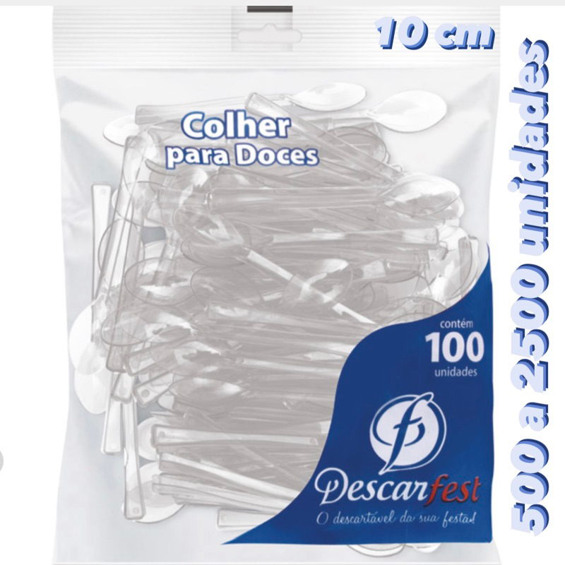 KIT Mini Colher Para Brigadeiro 10 CM cristal 500~2500 un em Oferta na Shopee