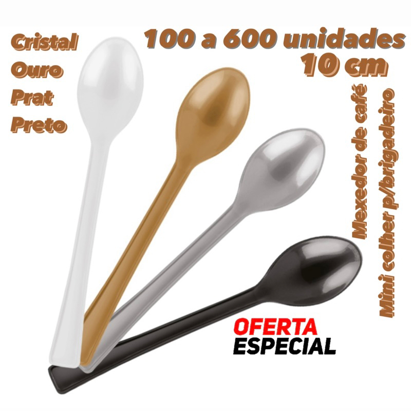 KIT MINI COLHER PARA DOCES  10 cm MEXEDOR DE CAFÉ CORES 100~600 un// em Oferta na Shopee