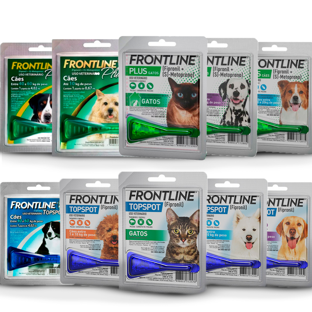 Antipulgas e Carrapatos Frontline Plus TopSpot para Cães/Gatos Adultos e Filhotes - com 1 pipeta