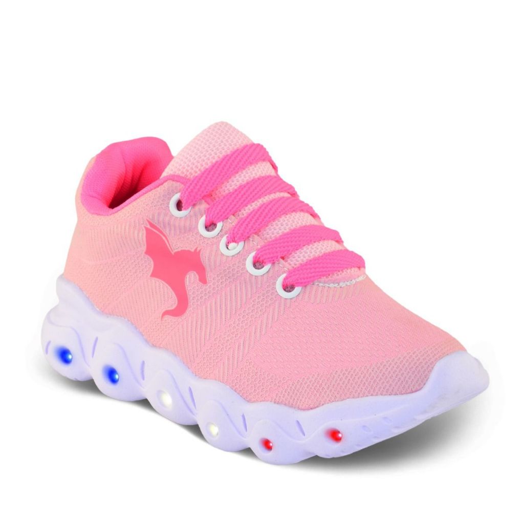 Tênis Led Infantil Casual Meninas Rosa Pink