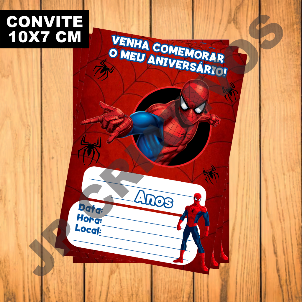 CONVITE ANIVERSÁRIO HOMEM ARANHA