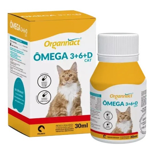 Ômega 3+6+D Cat Organnact Suplemento Vitamínico - 30 mL