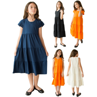 Vestido Infantil e Juvenil 3 Marias Com Manga e Cavado 100% Algodão Diversas Cores e Tamanhos: (08 ao 16) em Oferta na Shopee