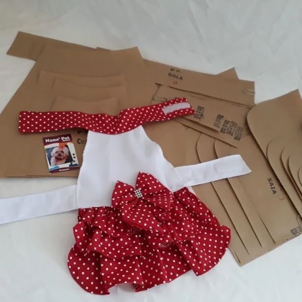MODELAGEM--De Roupas para Cães/ Kit 3 tamanhos / Molde de Vestido Pet/ Molde para Costura.
