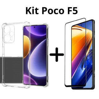 kit Para Poco F5 Capa Anti shock + Pelicula 3D, Capa Anti-impacto Super Proteção Poco F5