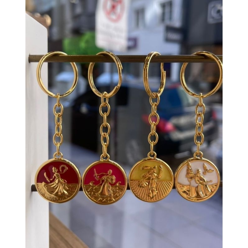 Chaveiro Religião,Umbanda,Orixás, Exus Banhado a Ouro 18K