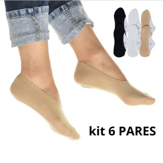 Kit 6 Pares Meia Sapatilha Invisível Feminina