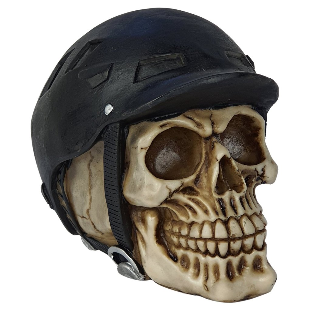 Estatueta Caveira Cranio Decorativo Capacete Ciclista Enfeite Halloween