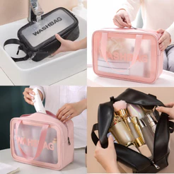 Bolsa Organizador Washbag Necessaire Transparente Impermeável Multiuso - Grande