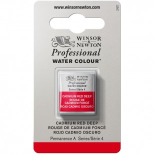 Tinta Aquarela Winsor & Newton Profissional Pastilha S4 097 Cadmium Red Deep