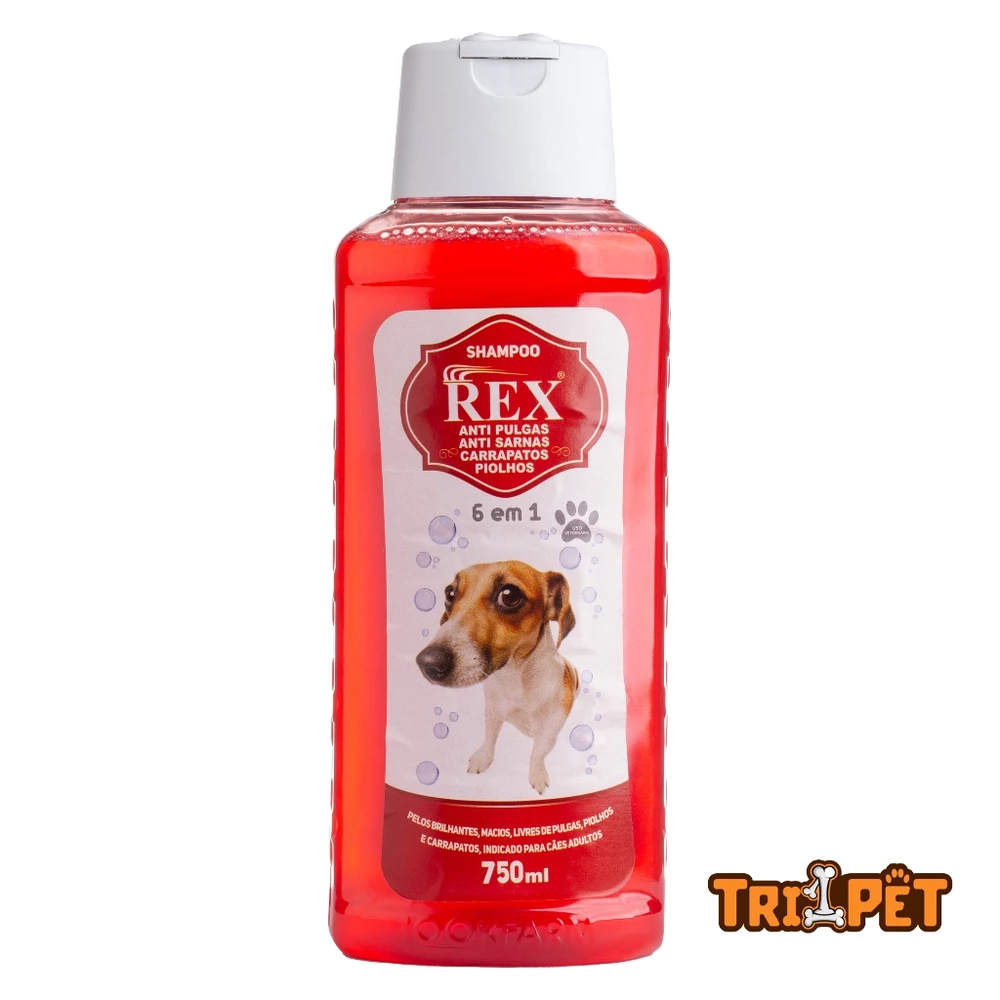 Shampoo Para Cachorro Rex Anti Pulgas Sarna e Carrapatos 750ml