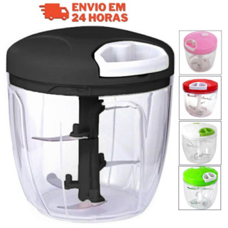 Processador de Alimentos Manual Grande 5 lâminas Triturador de Alho 900ml