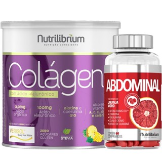 Colágeno Hidrolisado Verisol 200g + Laranja Moro Cafeína L-Carnitina Abdominal 60 Comp - Nutrilibrium