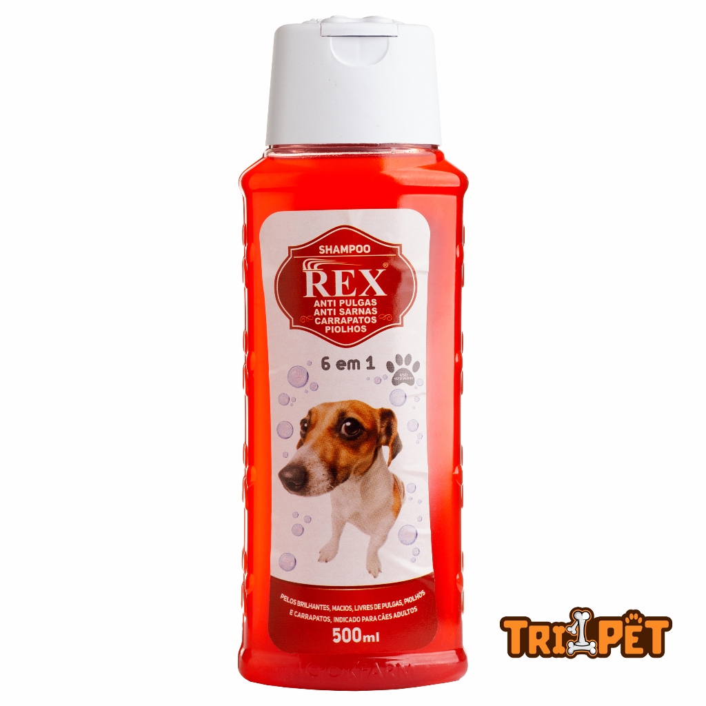 Shampoo Para Cachorro Rex Anti Pulgas Sarna e Carrapatos - 500ml em Oferta na Shopee