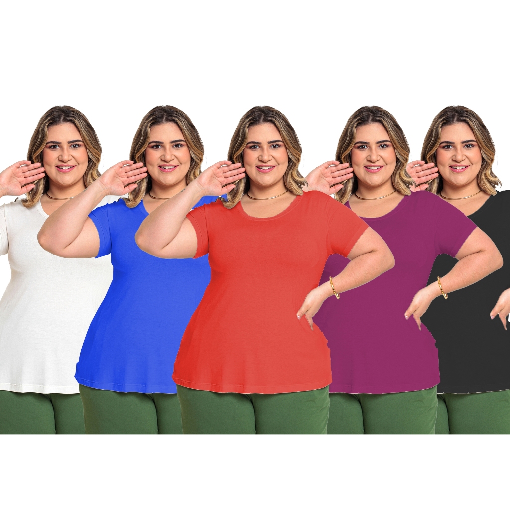 Kit com 10 batas básicas plus size 23303p