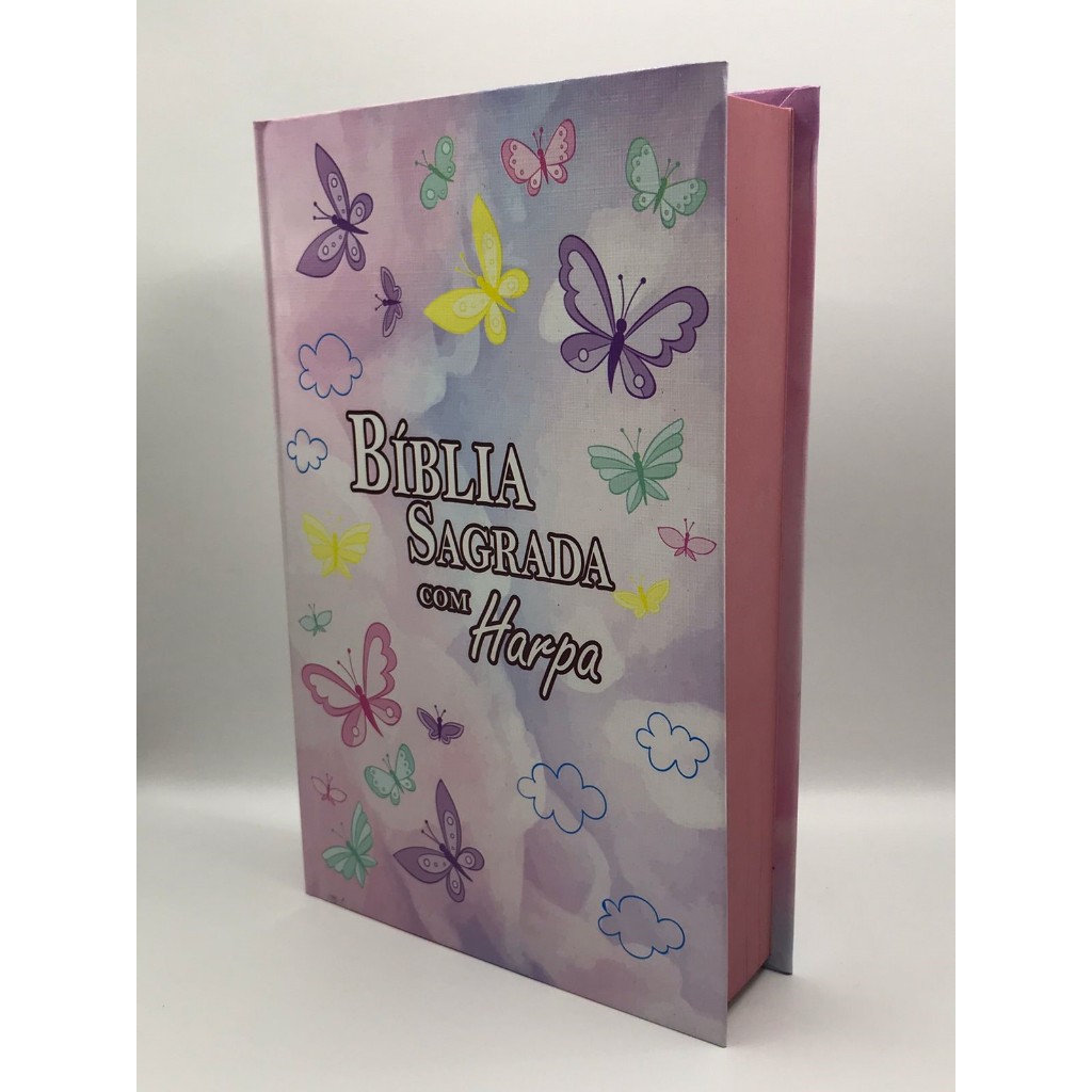 Bíblia Sagrada Tamanho Grande Com Harpa Sem índice Borboletas em Oferta na Shopee