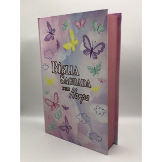 Bíblia Sagrada Tamanho Grande Com Harpa Sem índice Borboletas em Oferta na Shopee