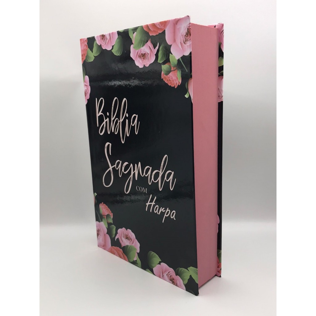 Bíblia Sagrada Tamanho Grande Com Harpa Sem índice Rosas Black em Oferta na Shopee