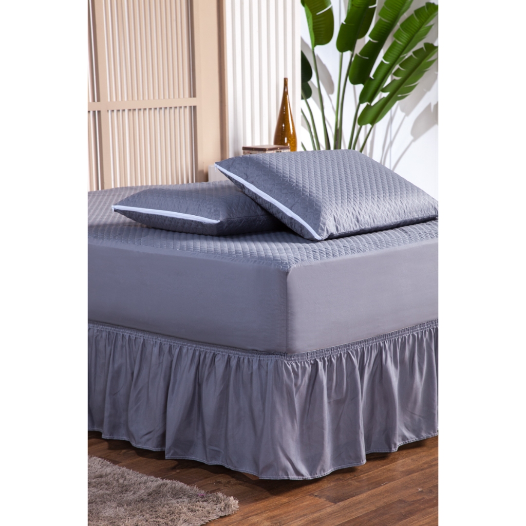 Saia para Cama Box Queen Protetor Casal com Elástico em Toda Volta Ajustável Micropercal