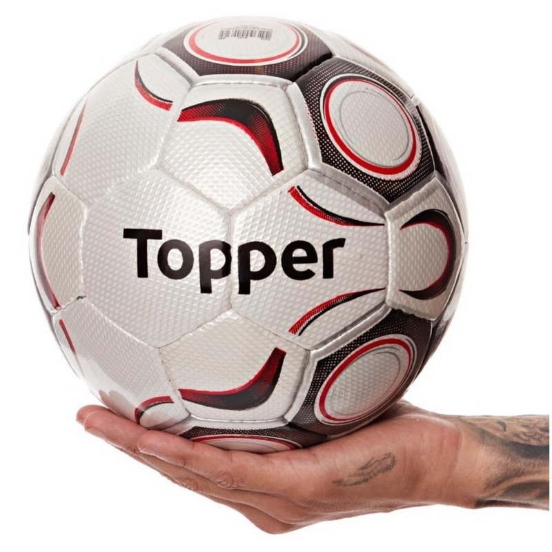 Bola Futebol de Campo Society Topper Costurada Durável Futebol Macia Oficial