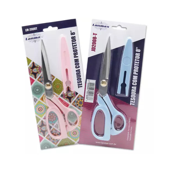 Tesoura Costura C/ Protetor 8" Lanmax Afiada E Resistente