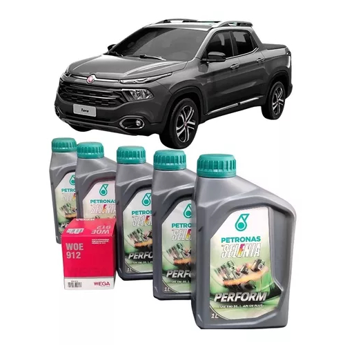 Kit Troca Óleo - Selenia 5w30 API SP Original  Fiat Toro 1.8 Etorq 2016 2017 2018 2019 2020 2021 202