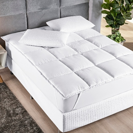Pillow Top Suavitec Casal Queen 6cm Alt. Protetor Super Fofo MicroPercal 200 Fios