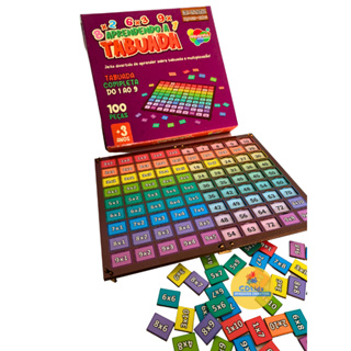 Jogo Aprendendo a Tabuada 100 peças em MDF Brinquedo Educativo Didático Operação Matemática em Oferta na Shopee