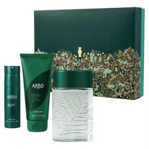 Kit Presente Arbo = Deo Colônia + Shower gel cabelo e corpo + Body Sray + Caixa de Presente O Boticário