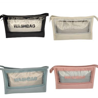 Bolsa Necessaire Wash bag Translucida Transparente Resistente a Água em Oferta na Shopee