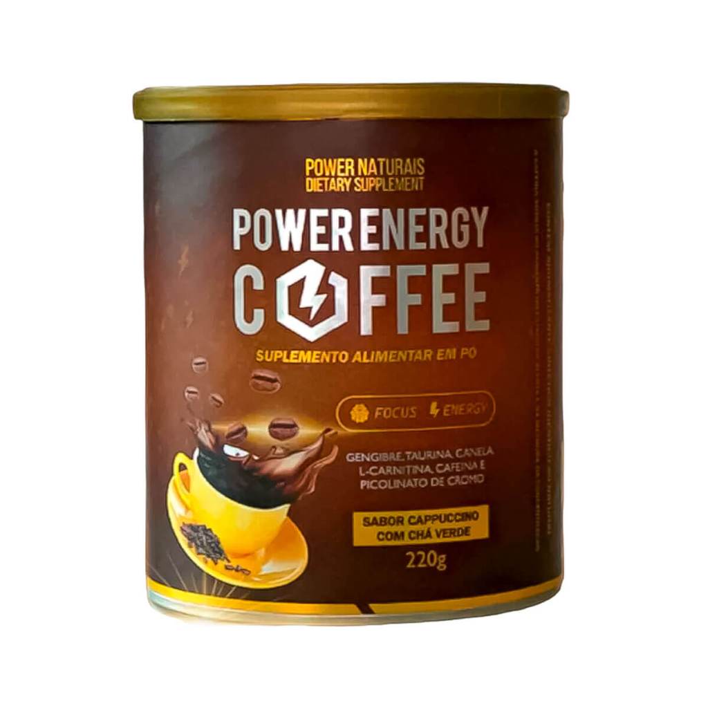 Power Energy Coffee Suplemento alimentar em pó que Acelera metabolismo e Auxilia perda de peso sabor cappuccino