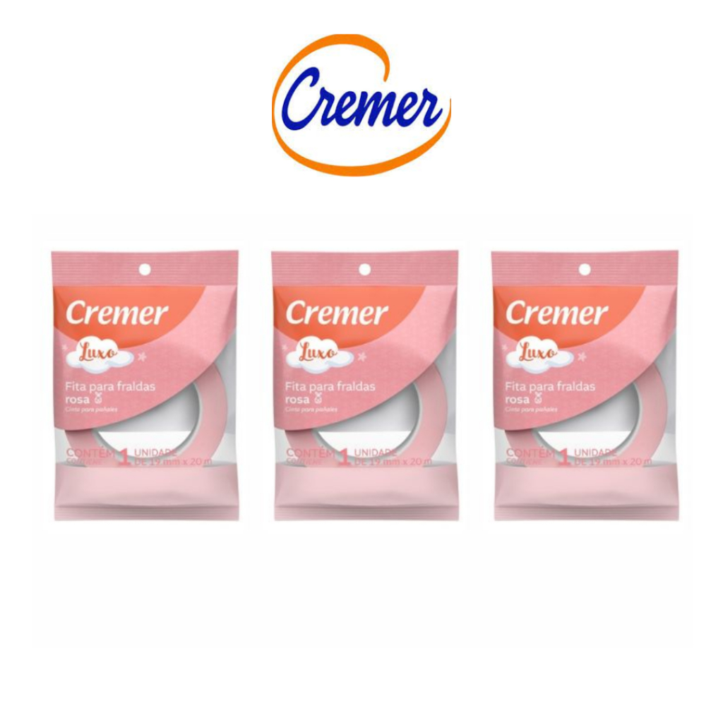Detalhes do kit 3 Fitas para Fraldas Cremer 19mm x 20mm
