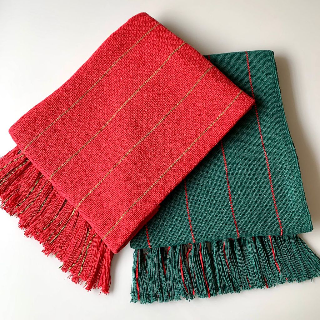 Kit Manta Natalina Pra Sofá Decoração Luxo 1,80 x 1,20 m 100% Algodão Tear Mineiro