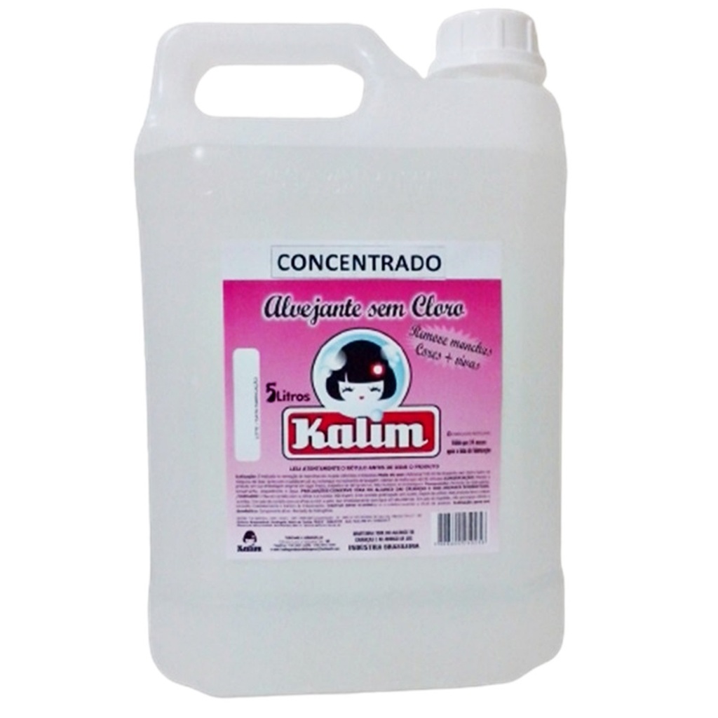 Alvejante Sem Cloro Concentrado 5 Litros Faz 25 Litros Super Eficiente