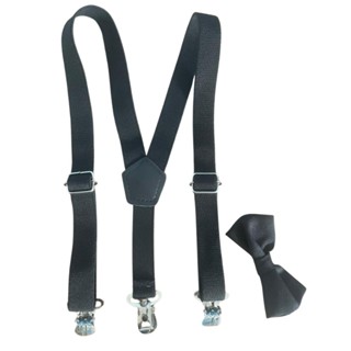 Kit Suspensório E Gravata Borboleta Adulto PRETO