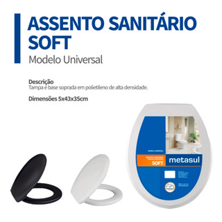 Assento Sanitário Tampa Vaso Soft Universal Oval Branca Para Vasos Deca Celite Icasa Soft