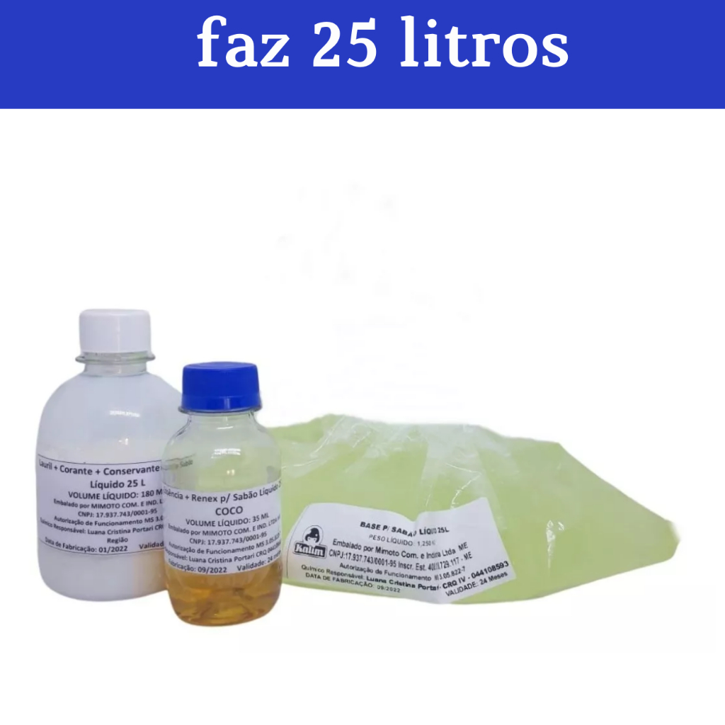 Sabão Coco Kit Para Fazer 25 Litros Completo ( Acompanha O Modo De Preparo ) super economico