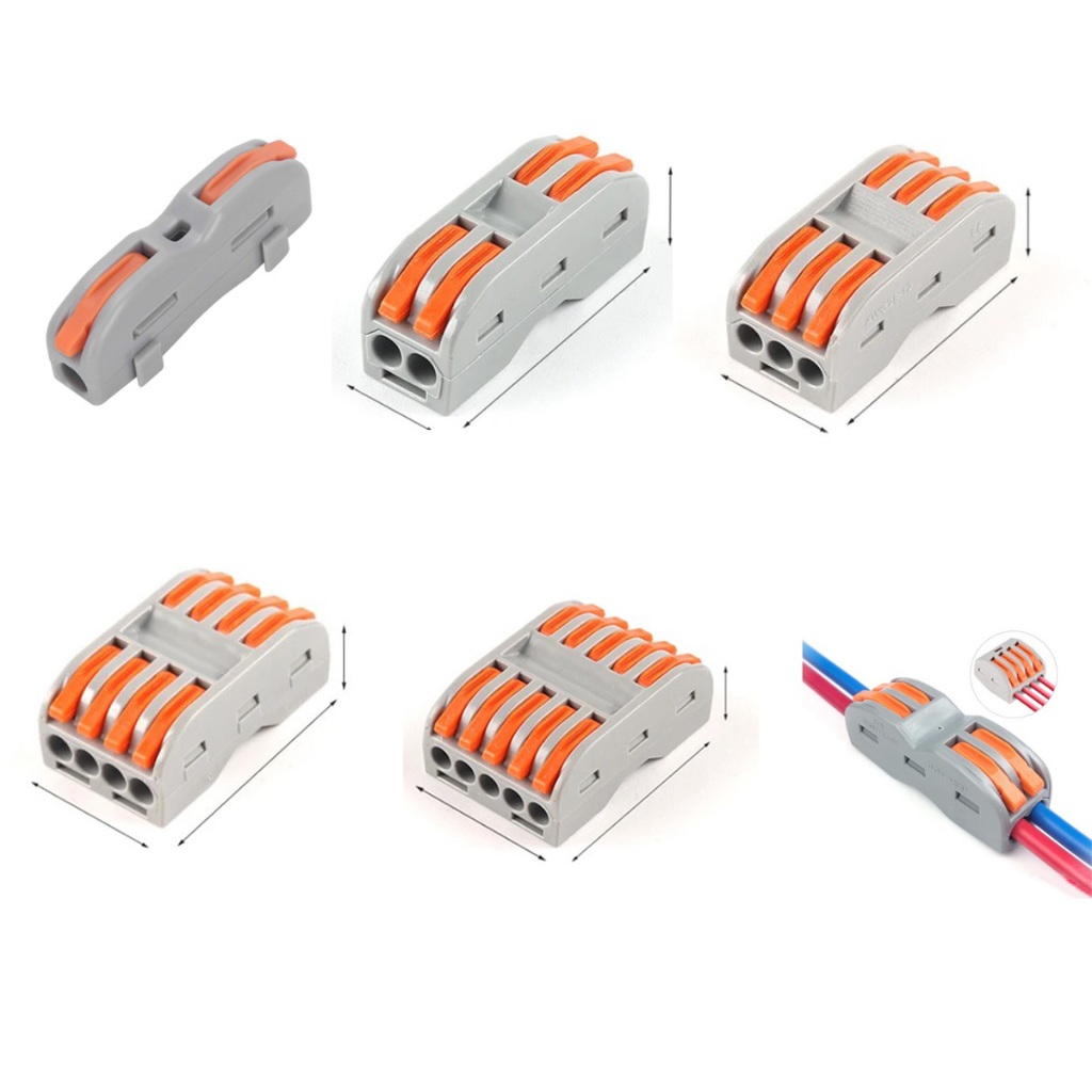 kit 3 un Conector Compacto Elétrico para Emenda e Derivação - 1 vias , 2 Vias, 3 Vias, 5 Vias