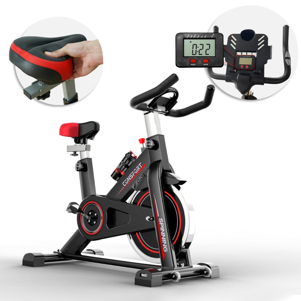 Bicicleta Spinning S100 Bike Ergométrica Profissional Exercícios Academia Treino em Casa com Garrafa Consport