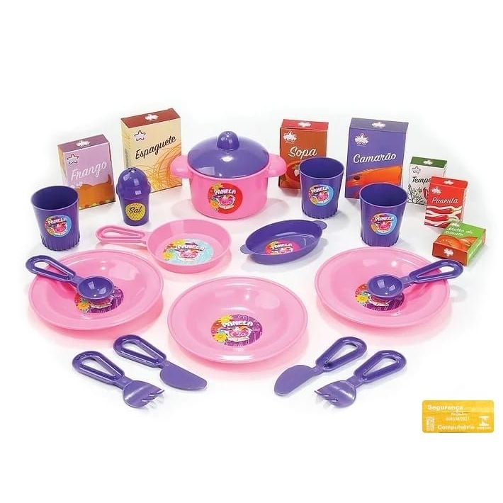 Meu Jantarzinho Big Star Kit de Cozinha Panelinha Pratinhos Acessorios Brinquedo Infantil Recreativo