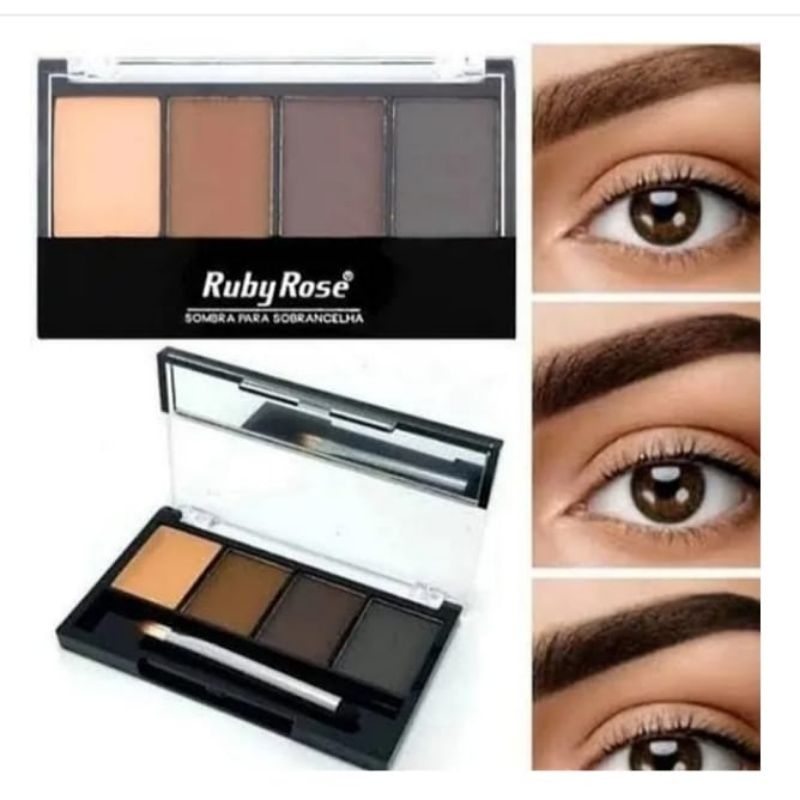Quarteto de sobrancelha vegano Ruby Rose 03 tons e 1 primer