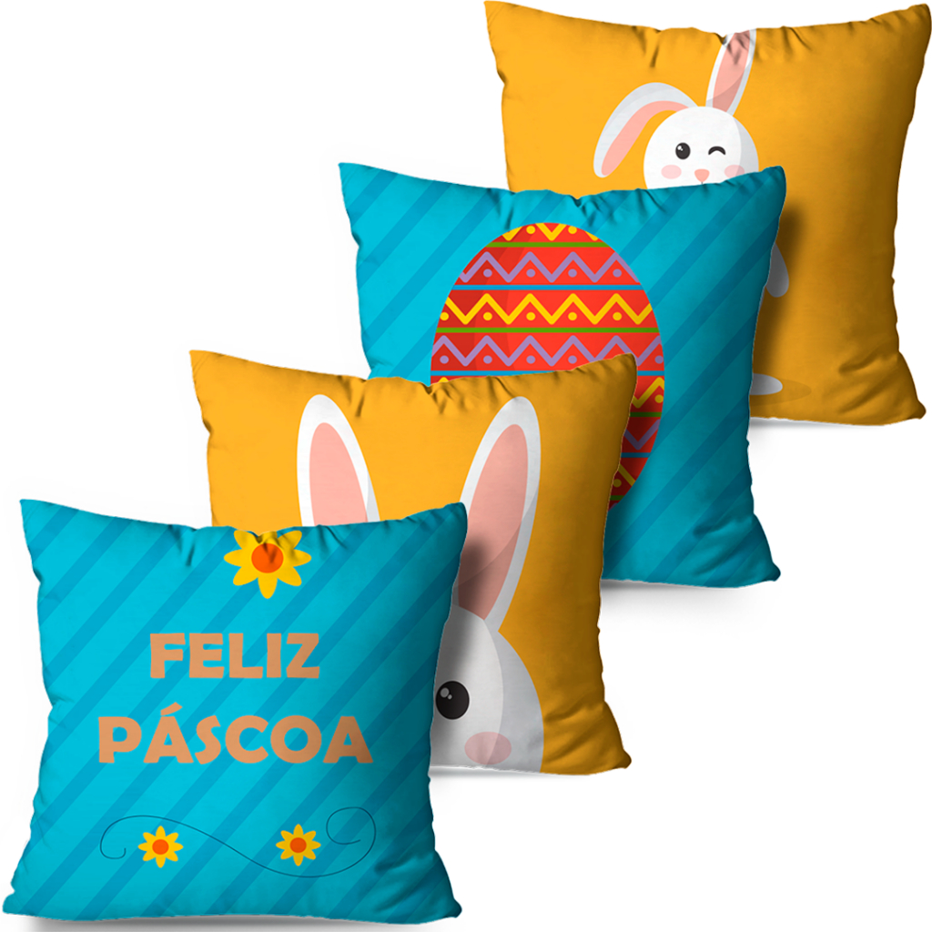 Kit Capas de Almofadas Decorativas Páscoa Coelhão DcoreAqui 45x45 cm em Oferta na Shopee