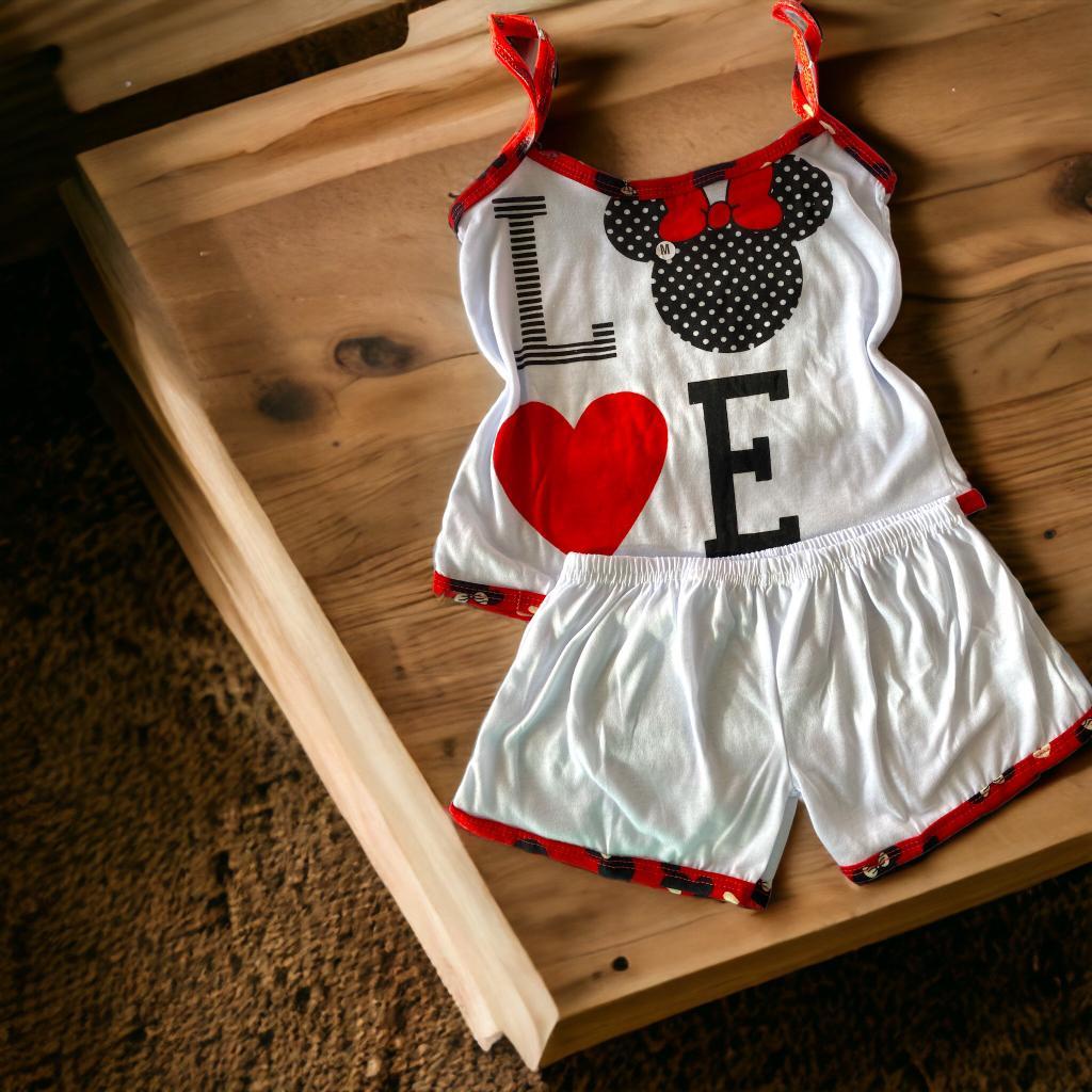 Kit 4 Pijama Infantil Feminino Short Doll Baby Doll Verão Alcinha Conjunto Baby Dool Personagens