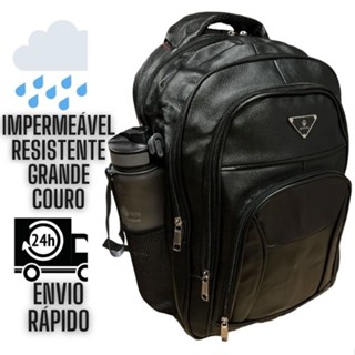Mochila Bolsa De Couro Grande Impermeável Trabalho Faculdade