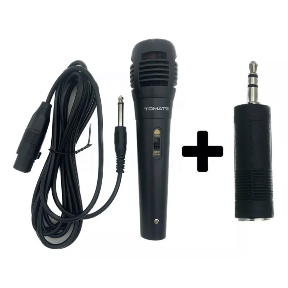 Microfones Qualidade Profissional Unidirecionais, Microfone Alta fidelidade de Voz Karaoke + Adaptador P2