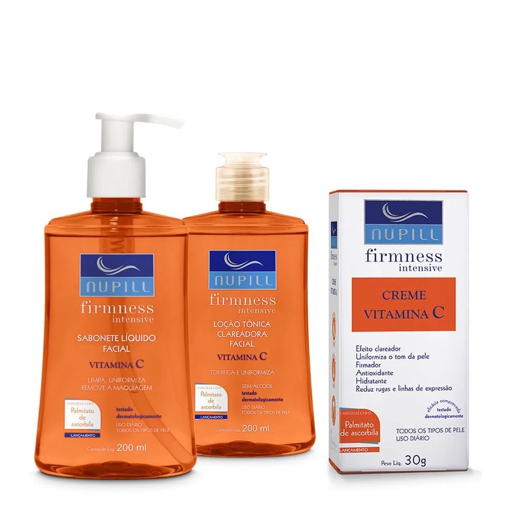 Kit Nupill Firmness Intensive Vitamina C (Sabonete 200ml + Loção Tônica 200ml + Creme 30g)