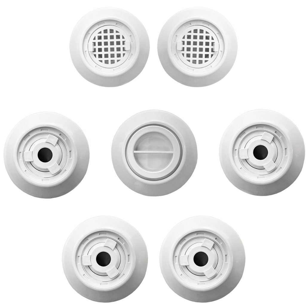 Kit 1 Dispositivo De Aspiração 4 Retorno 2 Ralo Quebra Ondas Pratic Abs Para Piscina Encaixe de 50mm em Oferta na Shopee