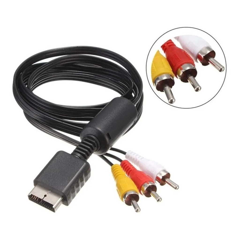 Cabo Av Audio E Video Rca Para Playstation 1, Ps2 E Ps3 1.50m em Oferta na Shopee