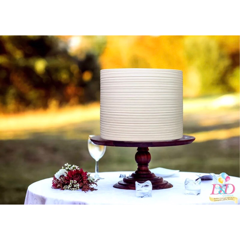 Bolo Fake Cenográfico Espatulado - Branco (20x15)