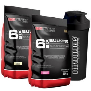 Kit 2x Hipercalórico 6 Six Bulking Protein 6kg + Coqueteleira - Bodybuilders